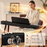 E-Piano TERENCE semi-gewogen digitale piano met 88 toetsen in standaardformaat voor beginners en professionals met hoogwaardig geluid MIDI-aansluiting hoofdtelefoonaansluiting drievoudig pedaal