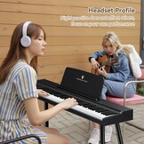 E-Piano TERENCE semi-gewogen digitale piano met 88 toetsen in standaardformaat voor beginners en professionals met hoogwaardig geluid MIDI-aansluiting hoofdtelefoonaansluiting drievoudig pedaal
