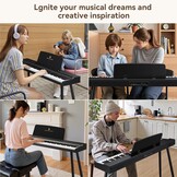 E-Piano TERENCE semi-gewogen digitale piano met 88 toetsen in standaardformaat voor beginners en professionals met hoogwaardig geluid MIDI-aansluiting hoofdtelefoonaansluiting drievoudig pedaal