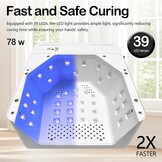 Nagellamp, 48 W uv-led-nagellamp met 22 drogerballen voor gelnagellak met automatische sensor en lcd-display voor manicure thuis en cosmeticacentra