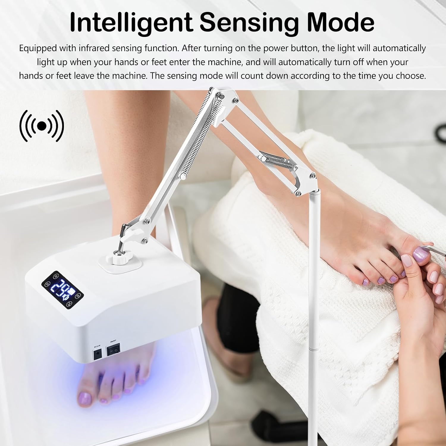 Nagellamp, 48 W uv-led-nagellamp met 22 drogerballen voor gelnagellak met automatische sensor en lcd-display voor manicure thuis en cosmeticacentra
