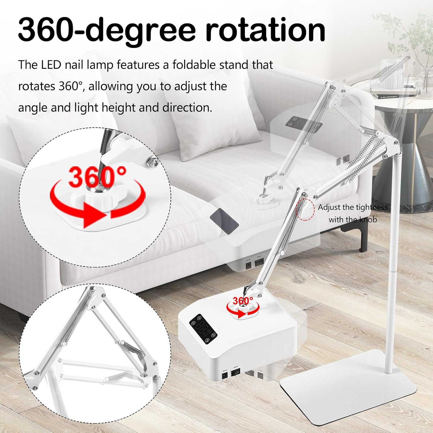 Nagellamp, 48 W uv-led-nagellamp met 22 drogerballen voor gelnagellak met automatische sensor en lcd-display voor manicure thuis en cosmeticacentra