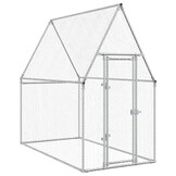 vidaXL Kippenhok 200x100x190 cm gegalvaniseerd staal zilverkleurig