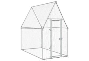 vidaXL Kippenhok 200x100x190 cm gegalvaniseerd staal zilverkleurig