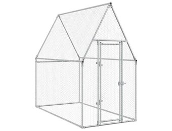 vidaXL Kippenhok 200x100x190 cm gegalvaniseerd staal zilverkleurig