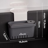 Vileda Sponshouder spoelbak, zonder boren, sponshouder voor in de keuken met zuignap, mini-gootsteenorganizer voor sponzen en borstels, duurzaam en eenvoudig aan te brengen