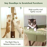 Woochpet Kattenkrabpaal 35 inch hoge krabpaal voor katten krabpalen voor binnenkatten met kattenspeelgoed muisgat en interactieve houten bal voor kittens volwassenen katten