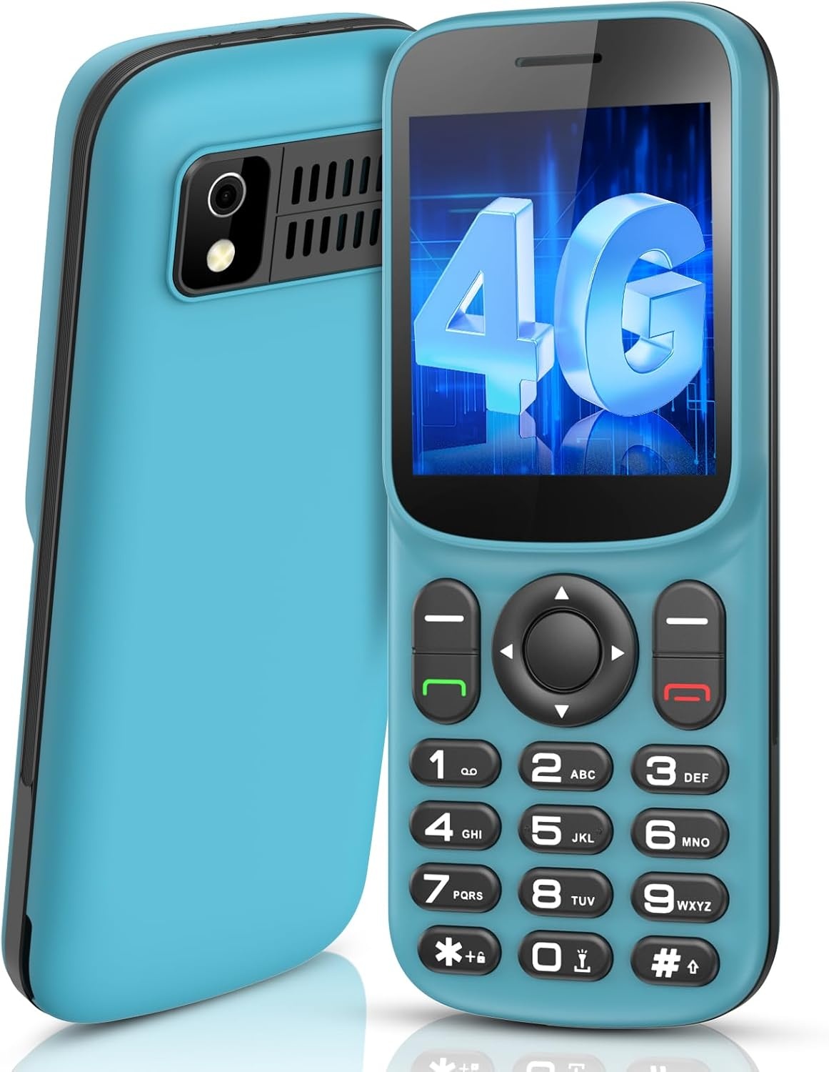 T185 4G mobiele telefoon zonder abonnement, met dual-simslot, 1,8 inch kleurendisplay, bluetooth, 1000 mAh batterij, FM-radio, led-zaklamp, compact en licht, LTE Prepaid toetsmobiele telefoon, alle