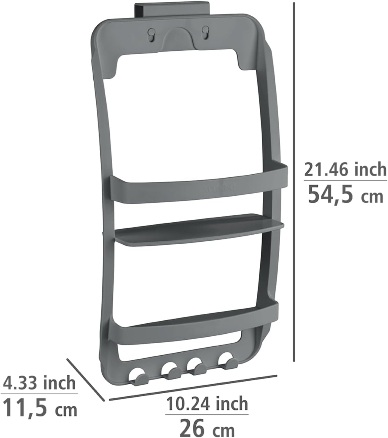 WENKO Gomo kleerhanger, kunststof, grijs, 2,5 x 0,2 x 500 cm