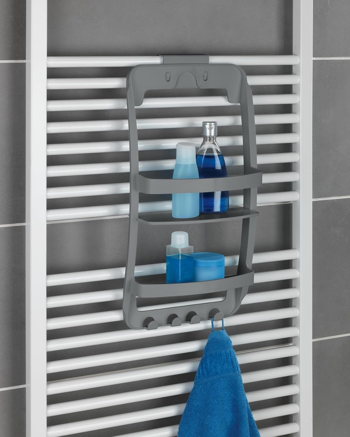 WENKO Gomo kleerhanger, kunststof, grijs, 2,5 x 0,2 x 500 cm