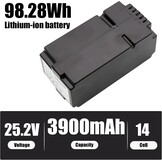 BLESYS 3900mAh Batterij voor Yard Force SA500ECO SA600H SA800PRO SA900 SC600ECO SA650ECO NX60i X50i Robot grasmaaier 25.5V 98.28Wh 862615 862617 862618 Reservebatterij