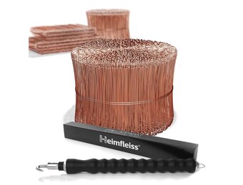 Heimfleiss® Drillapparaat driller + rodeldraad 1,0 x 140 mm (1000 stuks) - hoogwaardige set van draadbinders rodeltang & binddraad steeksluiting - koperen draadsluiting oogdraad drill draad