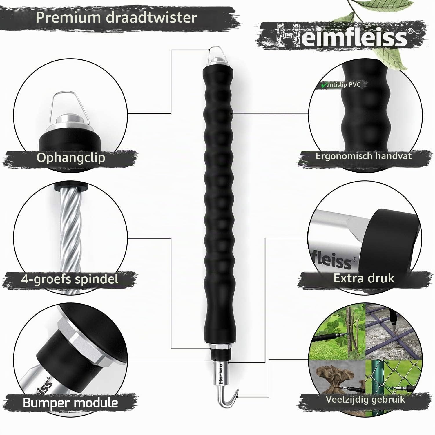Heimfleiss® Drillapparaat driller + rodeldraad 1,0 x 140 mm (1000 stuks) - hoogwaardige set van draadbinders rodeltang & binddraad steeksluiting - koperen draadsluiting oogdraad drill draad