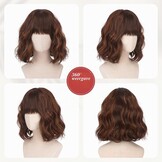 Sofeiyan Korte Golvende Bob Pruik met Bangs Vrouwen 30 cm Synthetische Pruik voor Vrouwen Natuurlijke Krullende Pruik voor Cosplay Dagelijks Feest Halloween,Regenboog