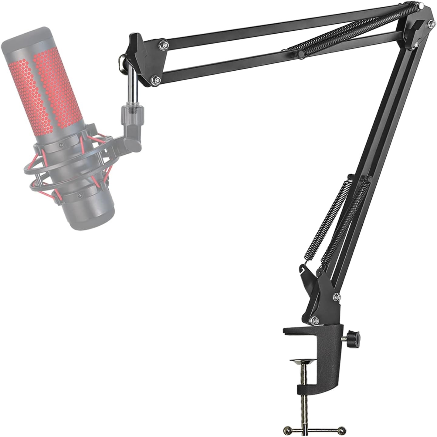 YOUSHARES RGB geluidsopname microfoonarm compatibel met HyperX QuadCast, QuadCast 2, SM7B, MV7, Rode, Razer Mic, Wave en andere Gaming Mic, Bluetooth Boom arm, voor 1/4", 3/8", 5/8" adapter microfoon
