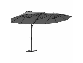 vidaXL Parasol 372 x 198 x 243 cm Polyester en Aluminium Antraciet