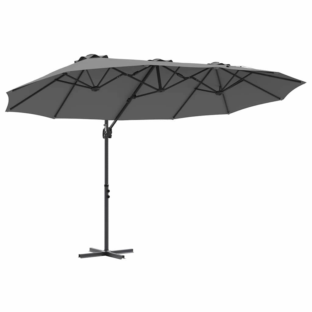 vidaXL Parasol 372 x 198 x 243 cm Polyester en Aluminium Antraciet