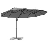 vidaXL Parasol 372 x 198 x 243 cm Polyester en Aluminium Antraciet