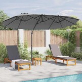 vidaXL Parasol 372 x 198 x 243 cm Polyester en Aluminium Antraciet