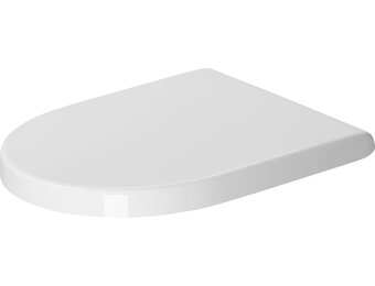 Duravit WC-bril Starck 3, toiletdeksel met softclosemechanisme, wc-deksel van urea-duroplast, met roestvrijstalen scharnieren, wit, 61,9 x 37,2 x 5,1 cm