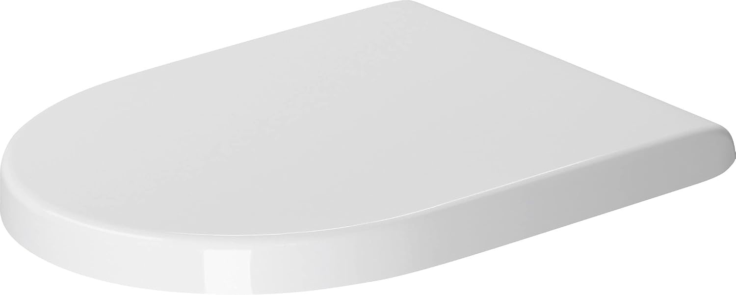 Duravit WC-bril Starck 3, toiletdeksel met softclosemechanisme, wc-deksel van urea-duroplast, met roestvrijstalen scharnieren, wit, 61,9 x 37,2 x 5,1 cm