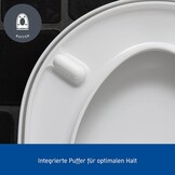 Duravit WC-bril Starck 3, toiletdeksel met softclosemechanisme, wc-deksel van urea-duroplast, met roestvrijstalen scharnieren, wit, 61,9 x 37,2 x 5,1 cm