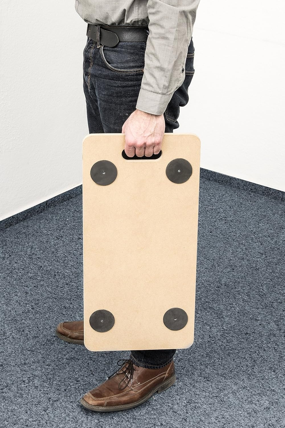 Metafranc Transportroller 590 x 290 mm - 200 kg draagkracht - MDF-plaat - PP-wielen/meubelroller/transporthulp voor verhuizing/rolwagen voor meubeltransport/kratenroller van hout / 820040