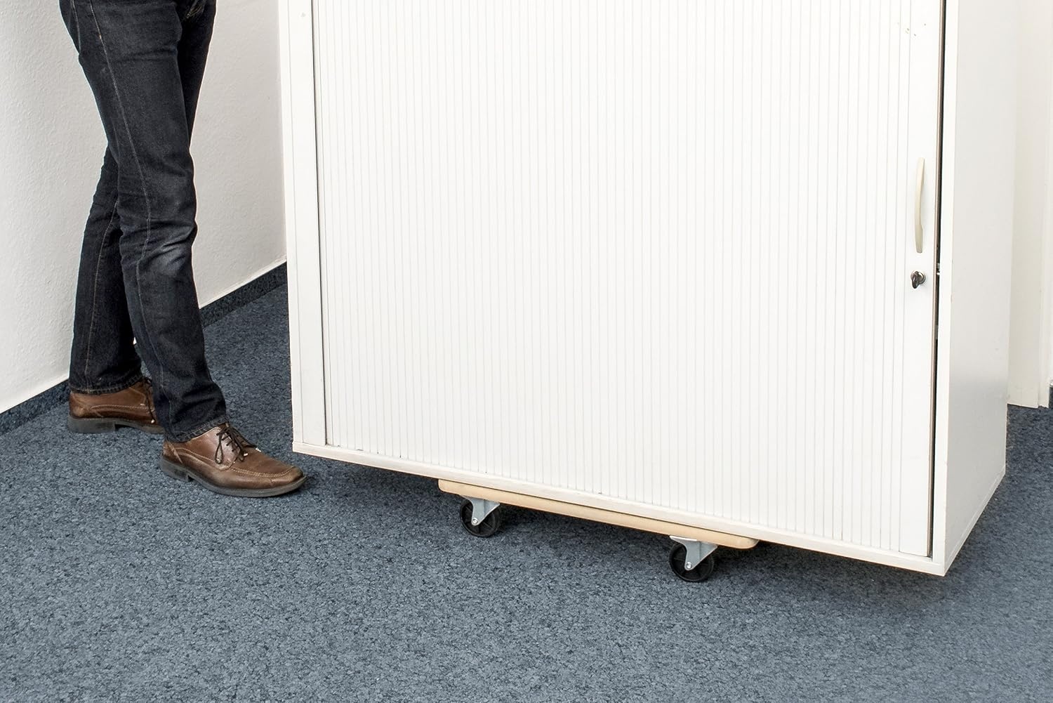Metafranc Transportroller 590 x 290 mm - 200 kg draagkracht - MDF-plaat - PP-wielen/meubelroller/transporthulp voor verhuizing/rolwagen voor meubeltransport/kratenroller van hout / 820040