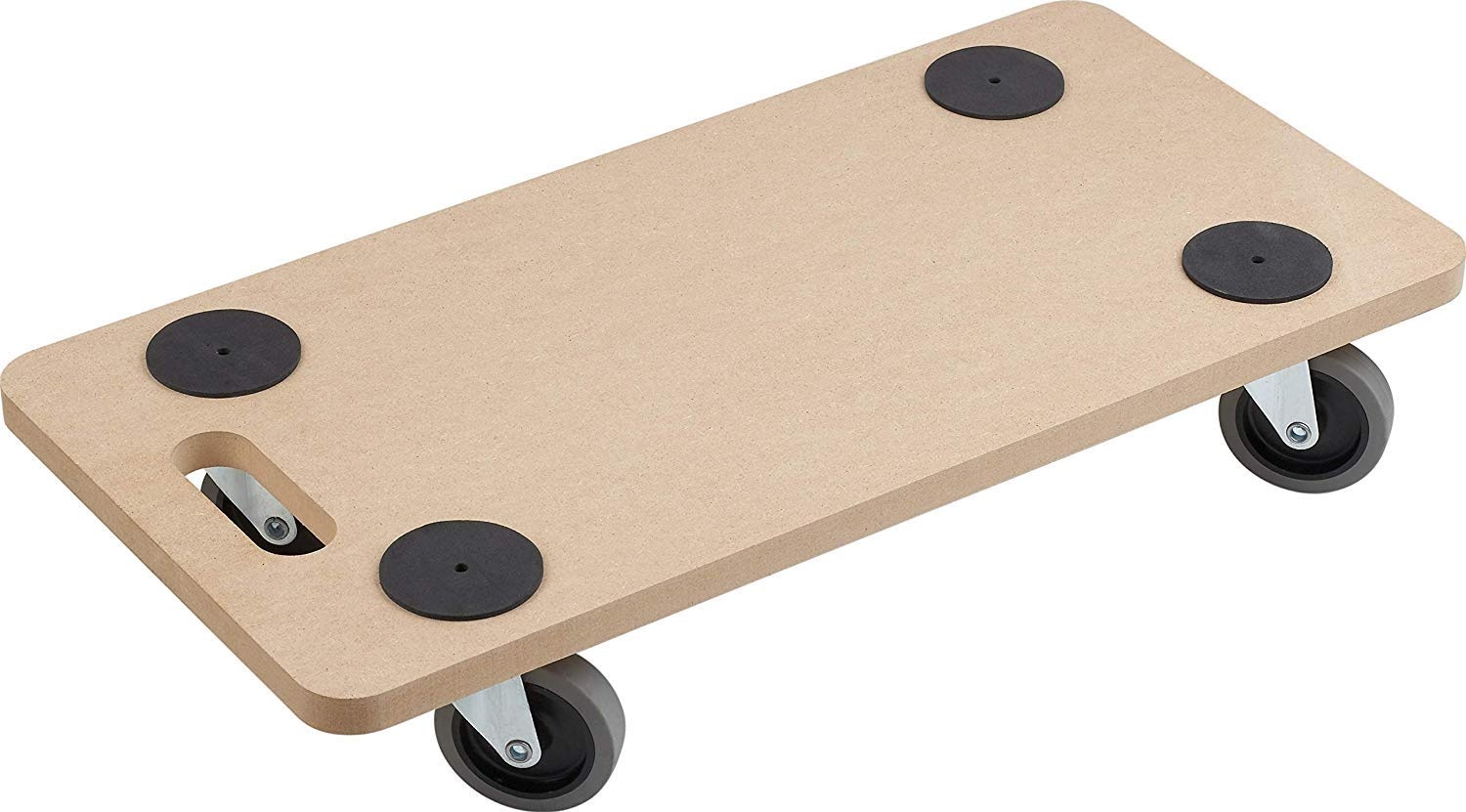 Metafranc Transportroller 590 x 290 mm - 200 kg draagkracht - MDF-plaat - PP-wielen/meubelroller/transporthulp voor verhuizing/rolwagen voor meubeltransport/kratenroller van hout / 820040