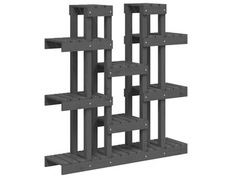 vidaXL Plantenstandaard grijs 104,5x25x109,5 cm massief grenenhout