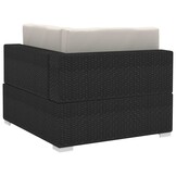 vidaXL Hoekbanken 2 st met kussens poly rattan zwart