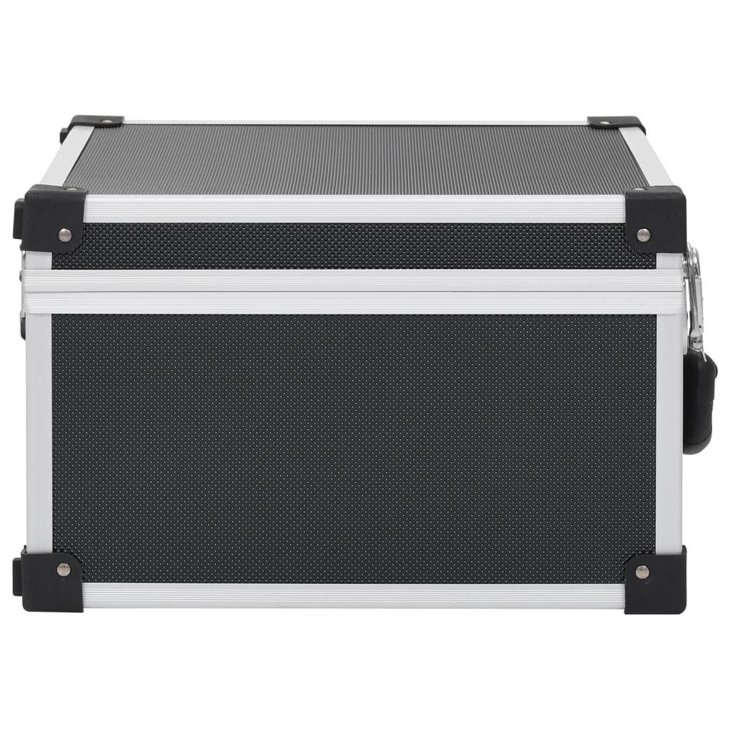 vidaXL Cd-koffer voor 40 cd's aluminium ABS zwart