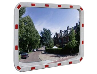 vidaXL Verkeersspiegel rechthoekig met reflectors 60x80 cm
