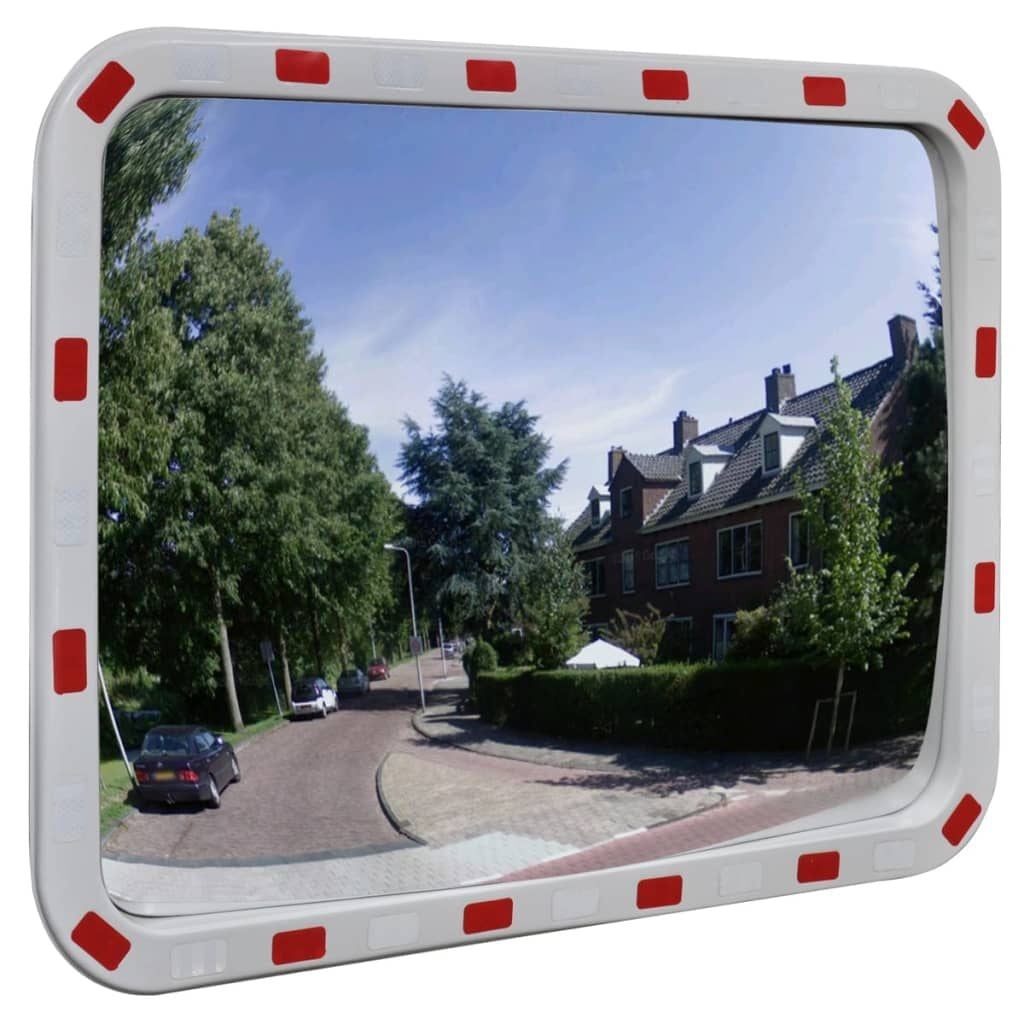 vidaXL Verkeersspiegel rechthoekig met reflectors 60x80 cm