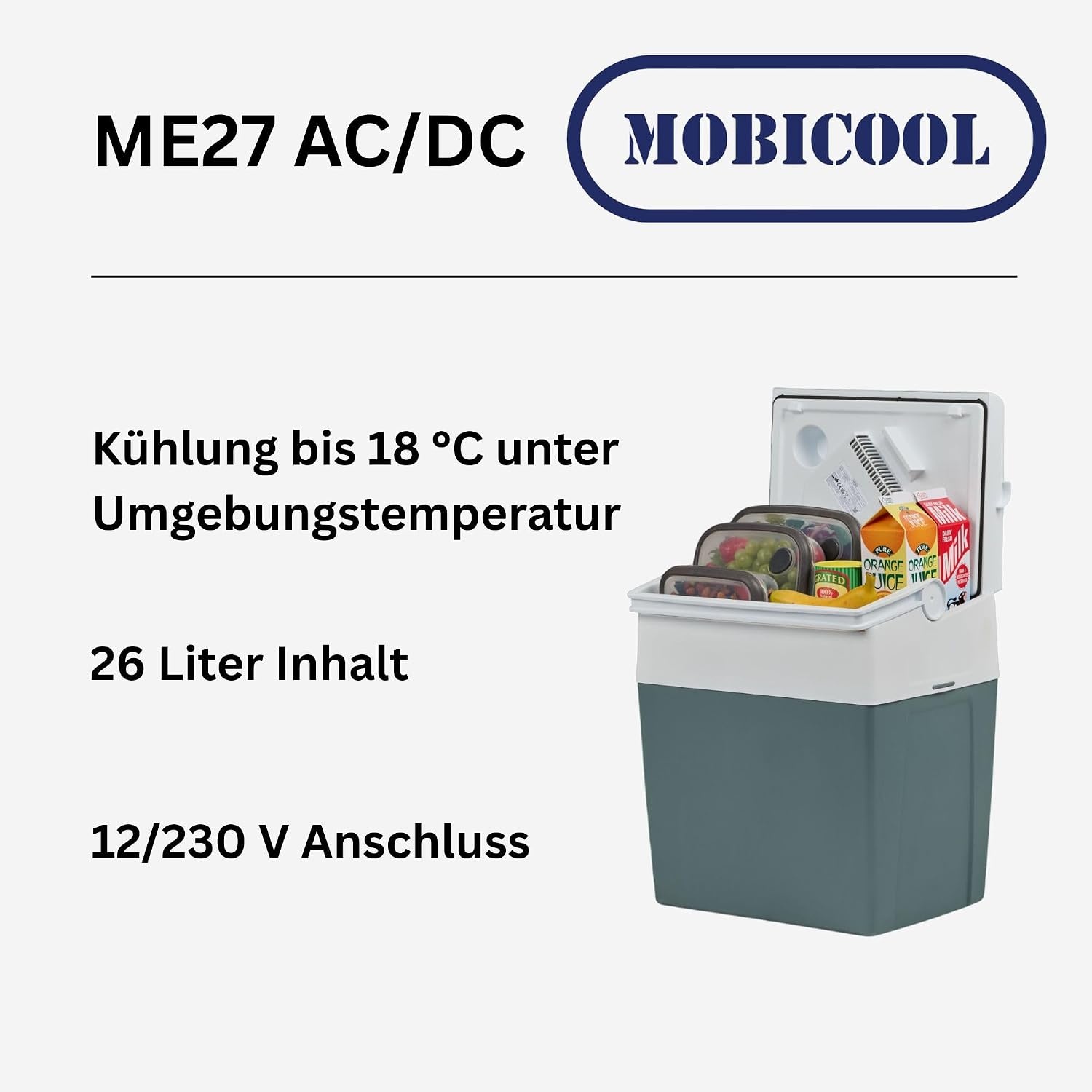 Mobicool ME27 Elektrische Koelbox 26L - Koelbox voor Auto en Camping - Blauw
