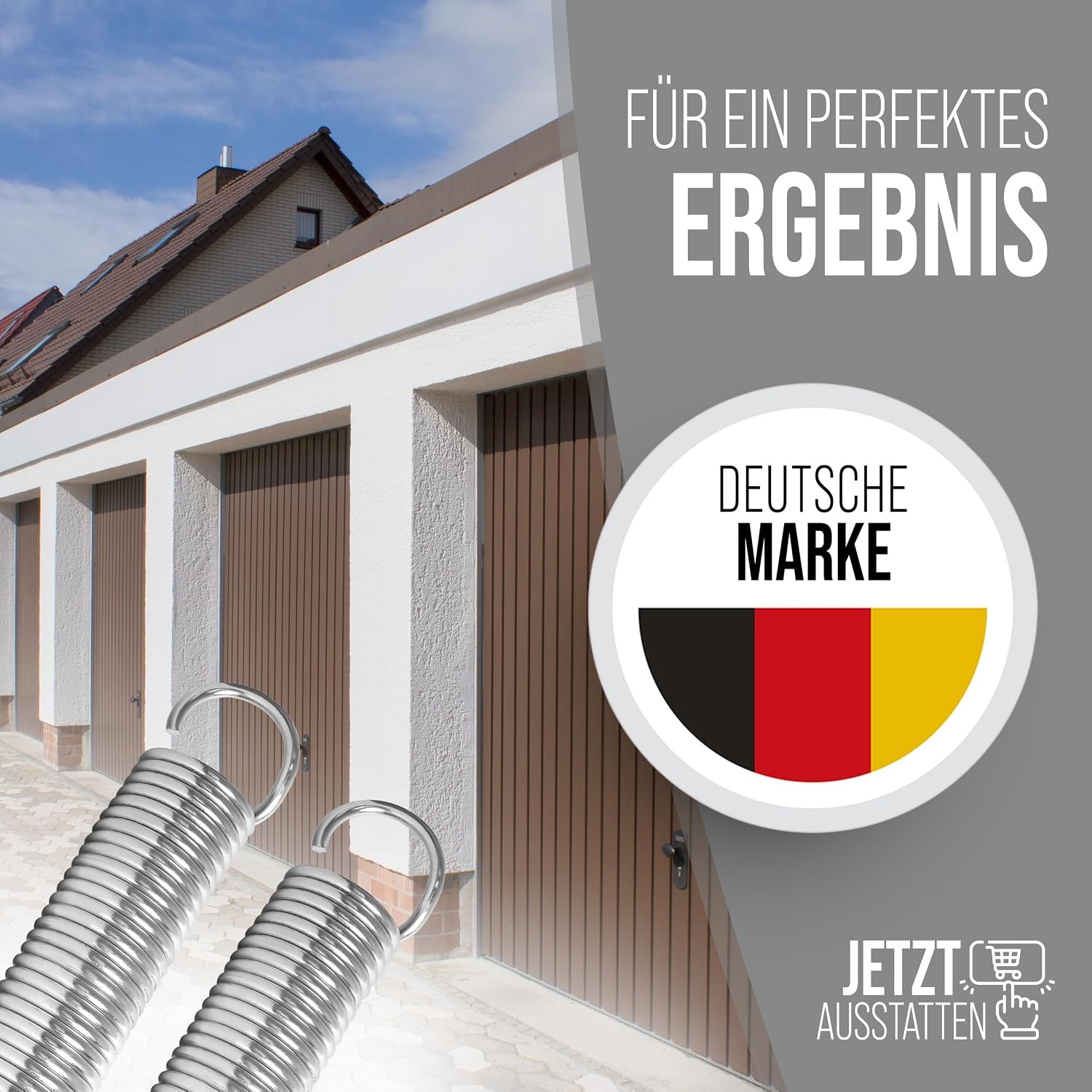 Garagepoortveer Set 535x50x6,3 mm - 2 Stuks Trekveren - 150kg Trekkracht