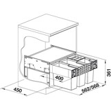 BLANCO Select II 60/4 Afvalafvalsysteem, voor 60 cm brede onderkasten