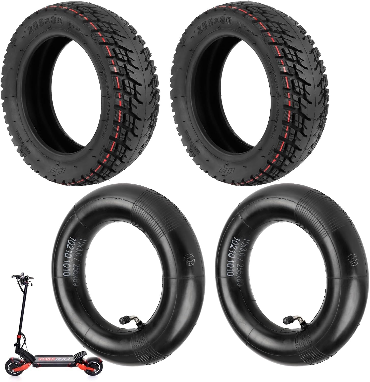 ulip (2 stuks) 255 x 80 inch offroad-banden met binnenslang, luchtbanden voor 255 x 80 elektrische step