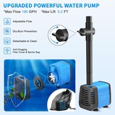 Zonnevijverpomp 15W 720L/U met 4 Sproeikoppen | 34% Korting