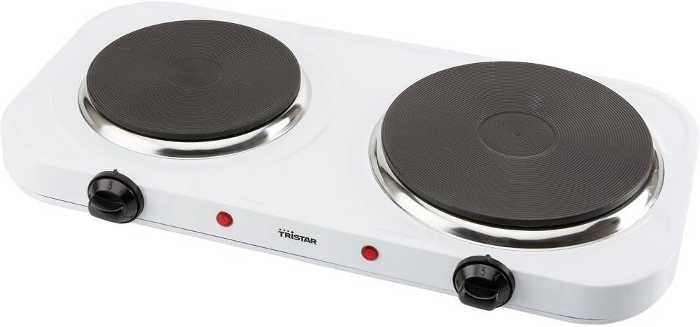 Tristar KP-6245 Dubbele Elektrische Kookplaat – 2 pits - Reglbare thermostaat -2500 Watt - Wit