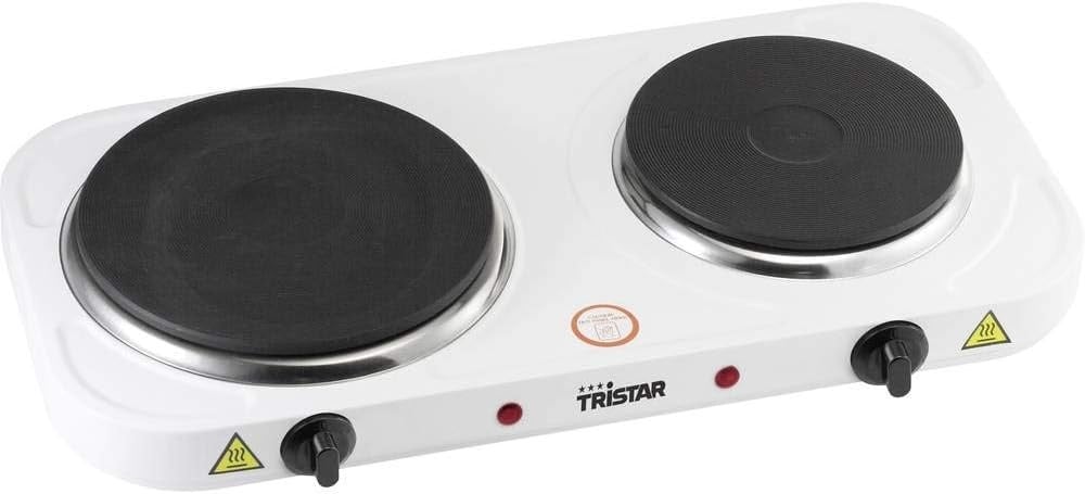 Tristar KP-6245 Dubbele Elektrische Kookplaat – 2 pits - Reglbare thermostaat -2500 Watt - Wit