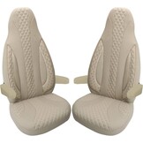 Stoelhoezen voor bestuurder en passagiers, set compatibel met camper FIAT Ducato, Pössl, Knaus, Adria, Carthago, Pilote Laika WPL409, grijs