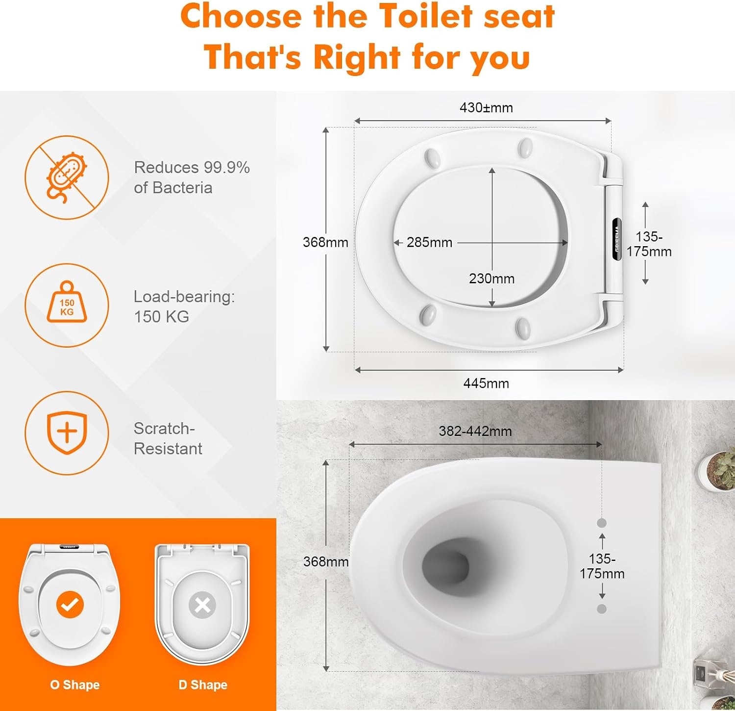 GRIFEMA - WC-hoes, toiletzitting, softclose, snelsluiting, ureumformaldehyde, wit, één [exclusief Amazon] - Maat 57.0 mm*446.0 mm*371.0 mm