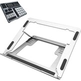 Musiin Home Studio Audio Mixer Stand Aluminium Draagbare Opvouwbare Stand Compatibel met Behringer Mixer Drum Controller Native Instruments NI Maschine MK3 Ableton Push3 verstelbare basis (Zilver)