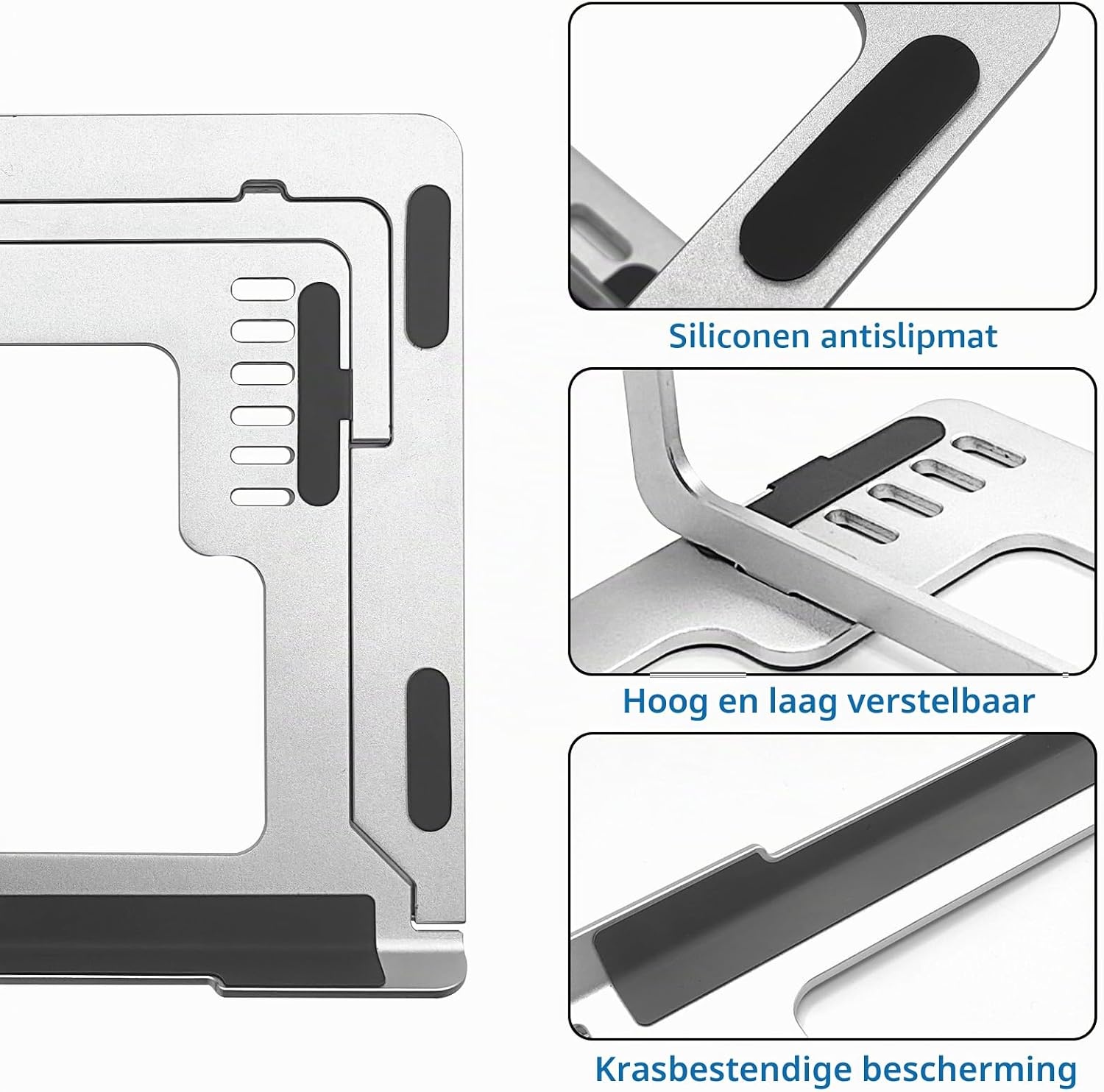 Musiin Home Studio Audio Mixer Stand Aluminium Draagbare Opvouwbare Stand Compatibel met Behringer Mixer Drum Controller Native Instruments NI Maschine MK3 Ableton Push3 verstelbare basis (Zilver)