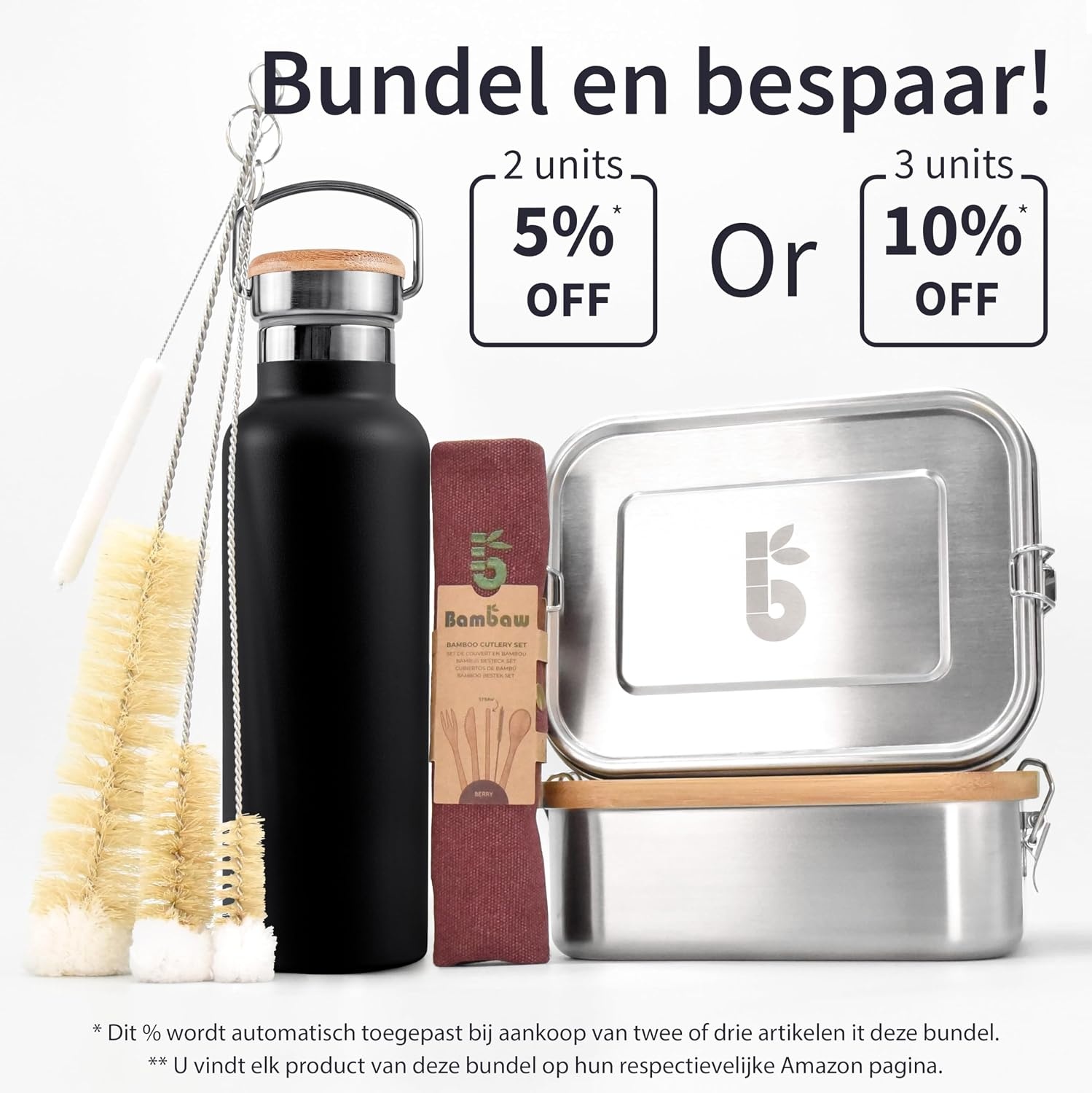 Bambaw 1000ml Roestvrijstalen Thermosfles, Milieuvriendelijke Herbruikbare Fles, Dubbelwandige Waterfles 1000ml, Metalen Drinkfles – Inktzwart