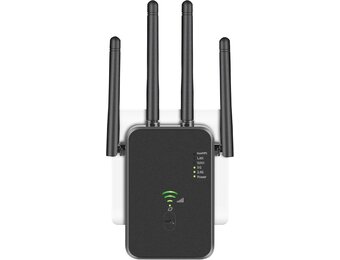 Wifi-versterker, 1200 Mbit/s, 5 G en 2,4 G ultraxtender dual-band wifi-repeater met LAN-verbinding, WPS, compatibel met 99% standaard wifi-router, dekt tot 9200 vierkante meter en 35 meter af