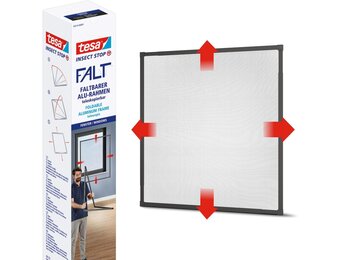 tesa Insect Stop FALT Vliegenhor voor Ramen - 80 tot 140 cm - Antraciet