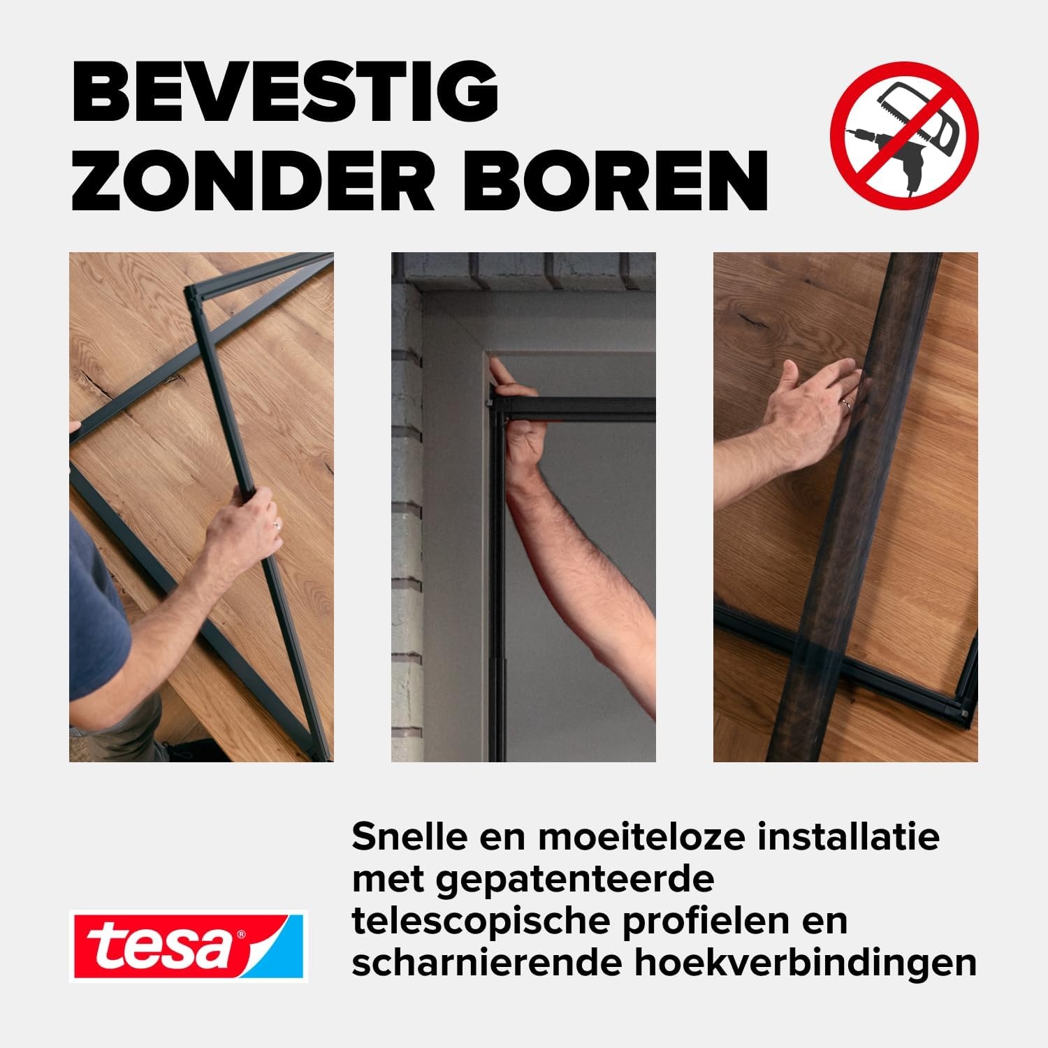 tesa Insect Stop FALT Vliegenhor voor Ramen - 80 tot 140 cm - Antraciet