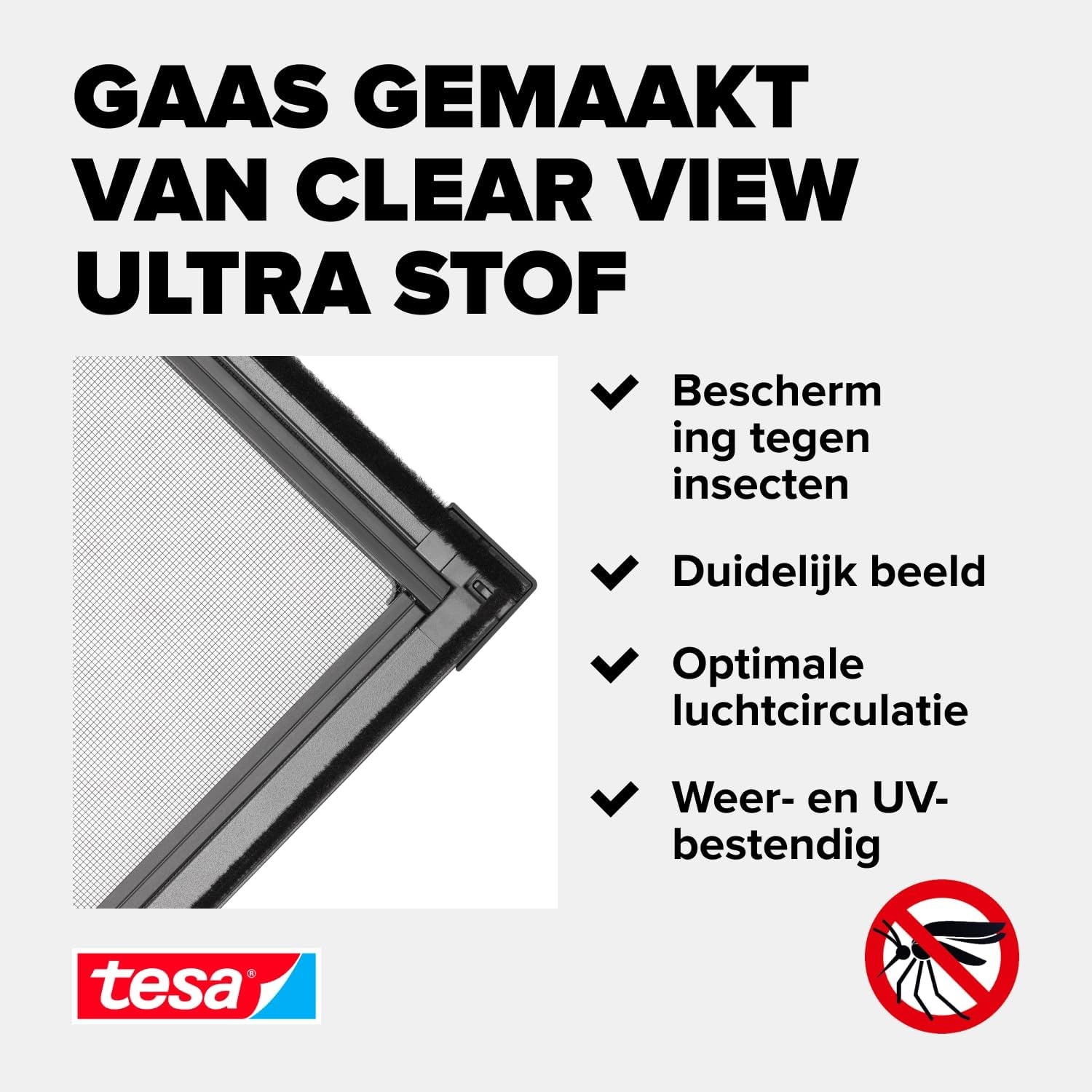 tesa Insect Stop FALT Vliegenhor voor Ramen - 80 tot 140 cm - Antraciet
